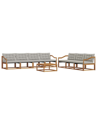 Set di divani con cuscino 8 pcs Grigio Naturale e Chiaro