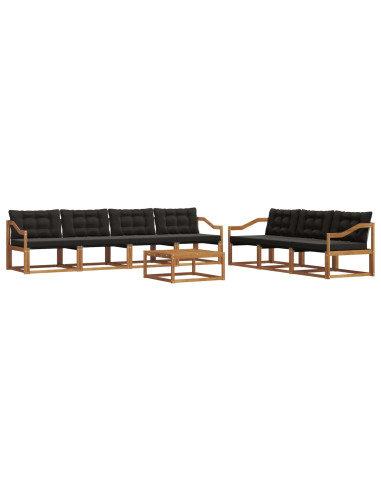Set di divani con cuscino 8 pcs Naturale e Nero