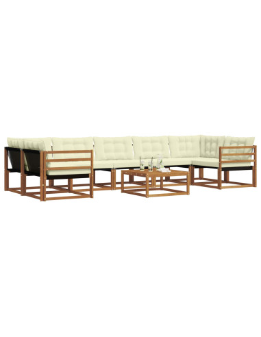 Set di divani con cuscino 8 pcs Naturale e Crema