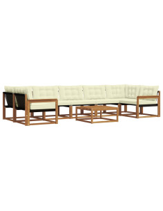 Set di divani con cuscino 8 pcs Naturale e Crema 2