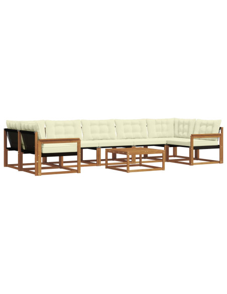 Set di divani con cuscino 8 pcs Naturale e Crema