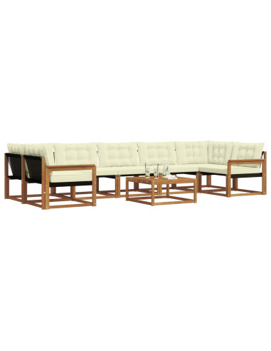 Set di divani con cuscino 8 pcs Naturale e Crema