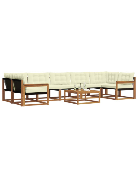 Set di divani con cuscino 8 pcs Naturale e Crema