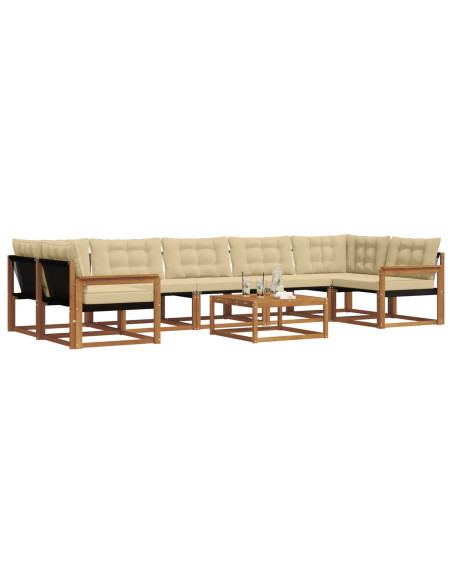 Set di divani con cuscino 8 pcs Naturale e Beige