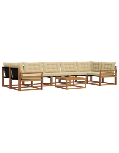 Set di divani con cuscino 8 pcs Naturale e Beige