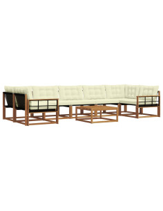 Set di divani con cuscino 8 pcs Naturale e Crema 2