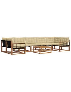 Set di divani con cuscino 8 pcs Naturale e Beige 2