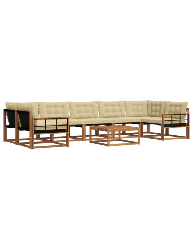 Set di divani con cuscino 8 pcs Naturale e Beige