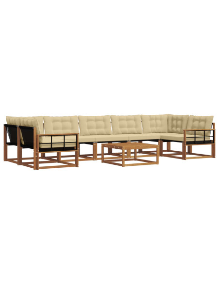 Set di divani con cuscino 8 pcs Naturale e Beige