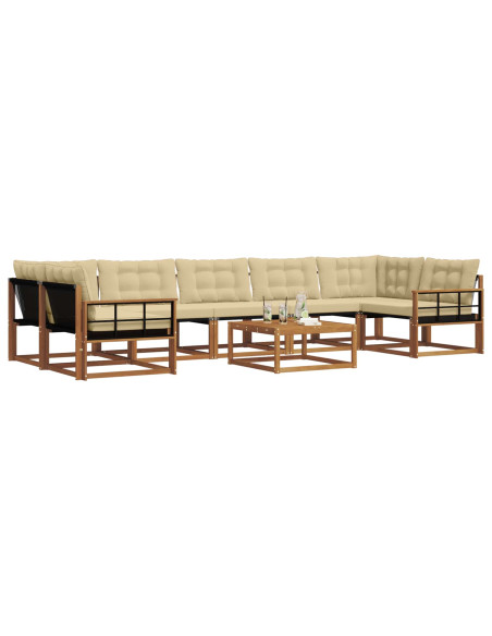 Set di divani con cuscino 8 pcs Naturale e Beige