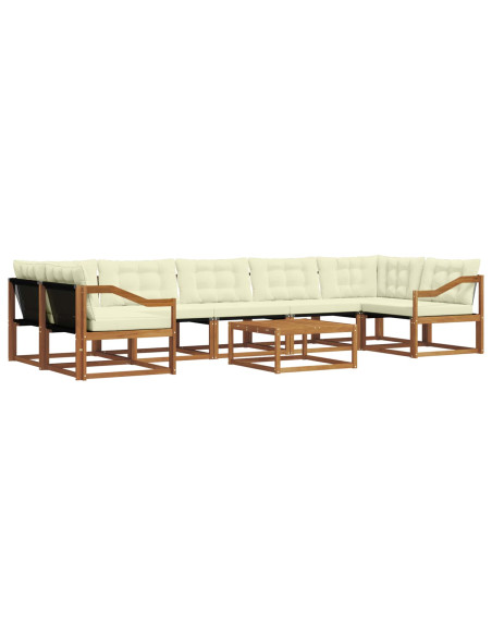 Set di divani con cuscino 8 pcs Naturale e Crema