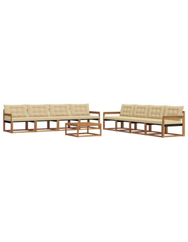 Set di divani con cuscino 9 pcs Naturale e Beige