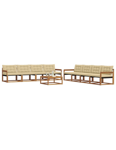 Set di divani con cuscino 9 pcs Naturale e Beige