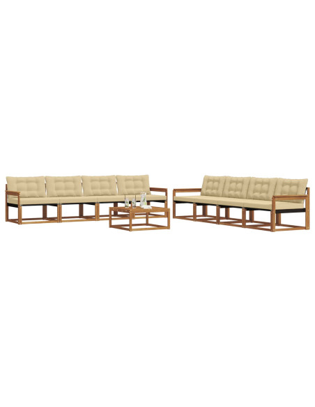 Set di divani con cuscino 9 pcs Naturale e Beige