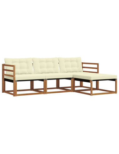 Set di divani con cuscino 4 pcs Naturale e Crema