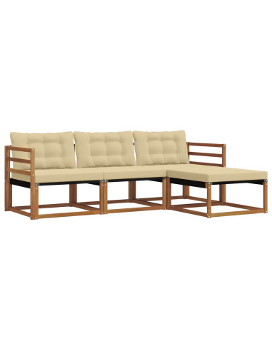 Set di divani con cuscino 4 pcs Naturale e Beige