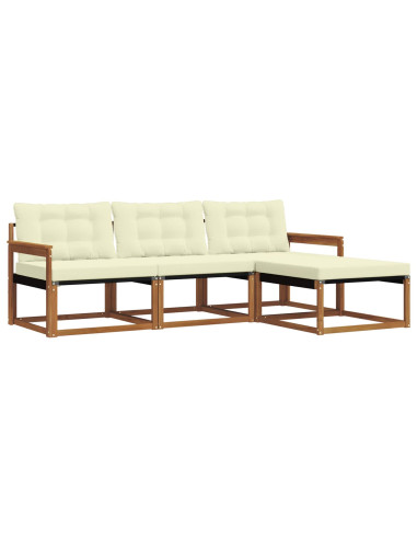 Set di divani con cuscino 4 pcs Naturale e Crema