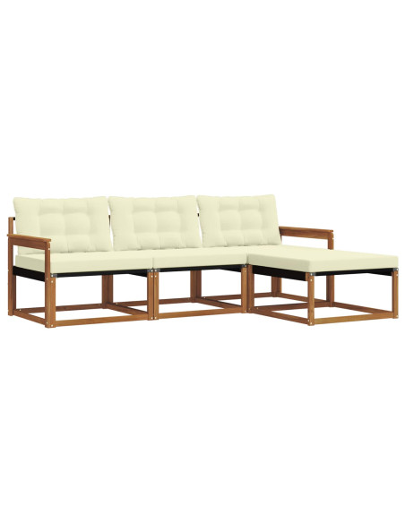 Set di divani con cuscino 4 pcs Naturale e Crema
