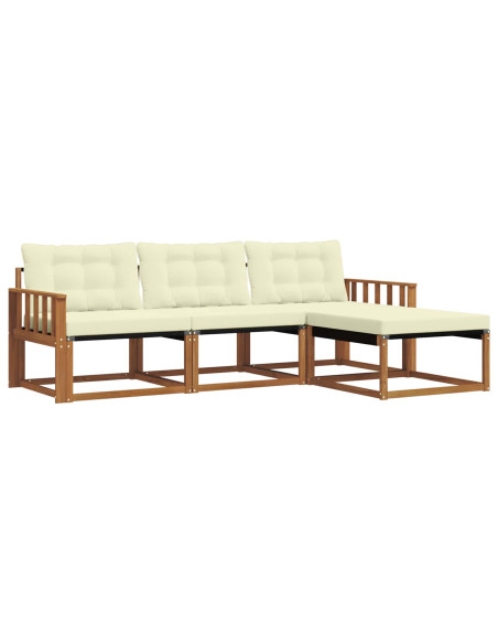 Set di divani con cuscino 4 pcs Naturale e Crema