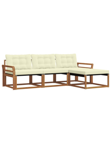 Set di divani con cuscino 4 pcs Naturale e Crema