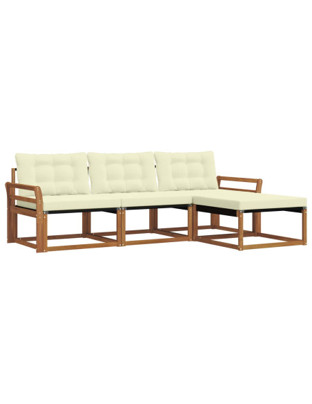 Set di divani con cuscino 4 pcs Naturale e Crema