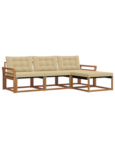 Set di divani con cuscino 4 pcs Naturale e Beige