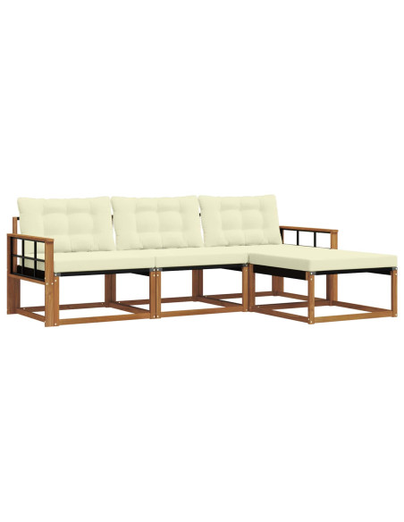 Set di divani con cuscino 4 pcs Naturale e Crema