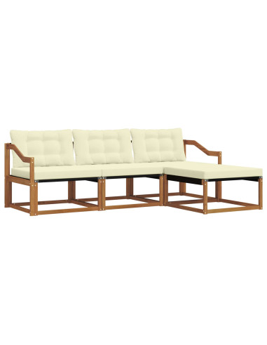 Set di divani con cuscino 4 pcs Naturale e Crema