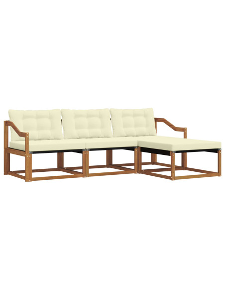 Set di divani con cuscino 4 pcs Naturale e Crema