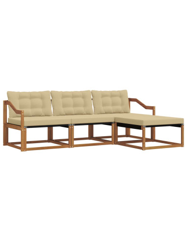 Set di divani con cuscino 4 pcs Naturale e Beige
