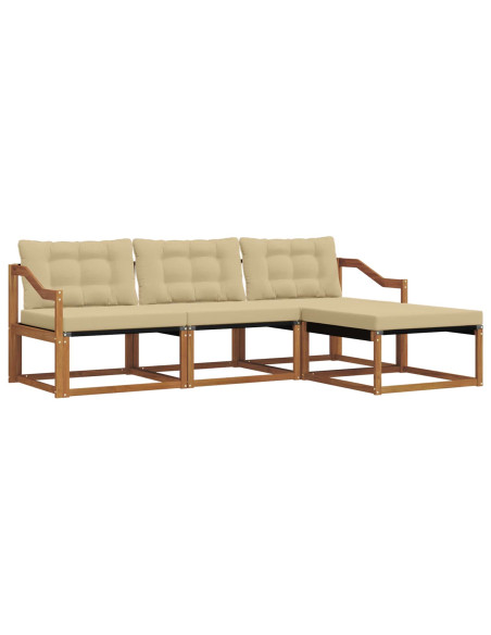 Set di divani con cuscino 4 pcs Naturale e Beige