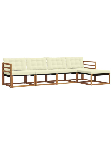 Set di divani con cuscino 5 pcs Naturale e Crema