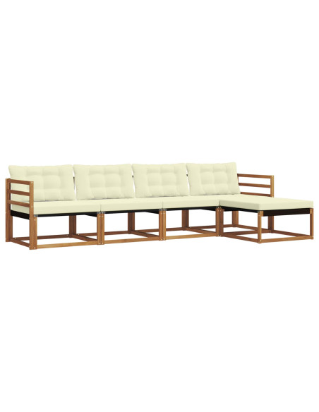 Set di divani con cuscino 5 pcs Naturale e Crema