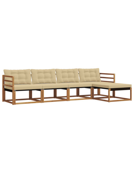 Set di divani con cuscino 5 pcs Naturale e Beige