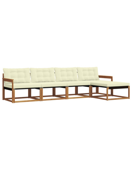 Set di divani con cuscino 5 pcs Naturale e Crema