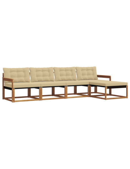 Set di divani con cuscino 5 pcs Naturale e Beige