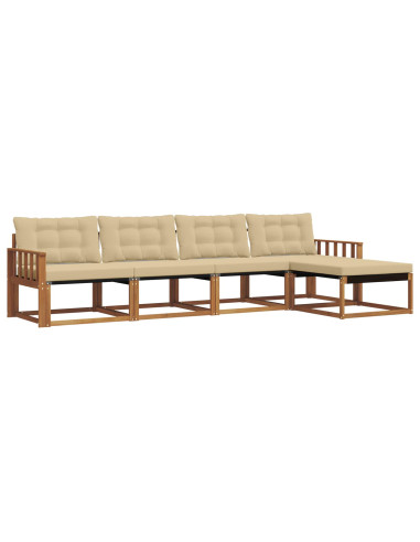 Set di divani con cuscino 5 pcs Naturale e Beige