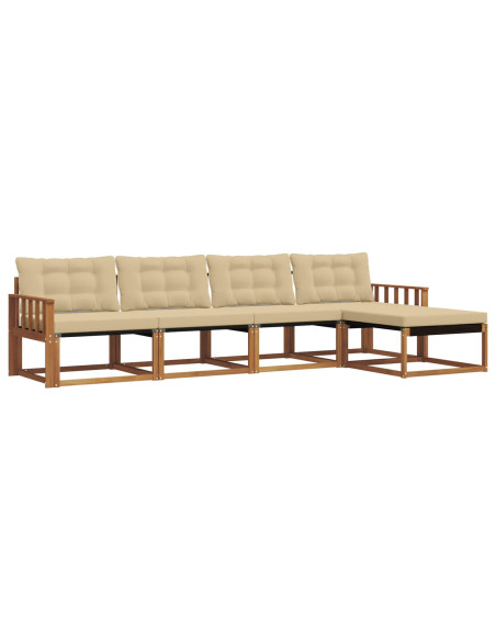 Set di divani con cuscino 5 pcs Naturale e Beige