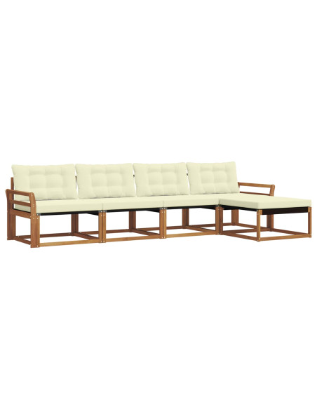Set di divani con cuscino 5 pcs Naturale e Crema