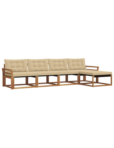 Set di divani con cuscino 5 pcs Naturale e Beige