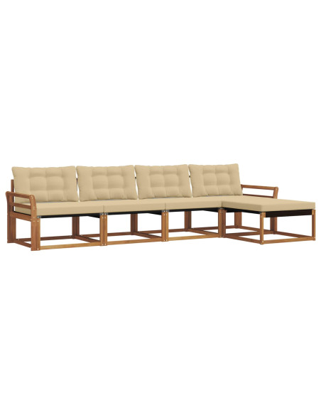 Set di divani con cuscino 5 pcs Naturale e Beige