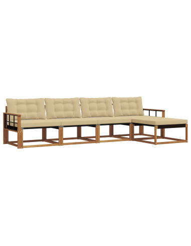 Set di divani con cuscino 5 pcs Naturale e Beige
