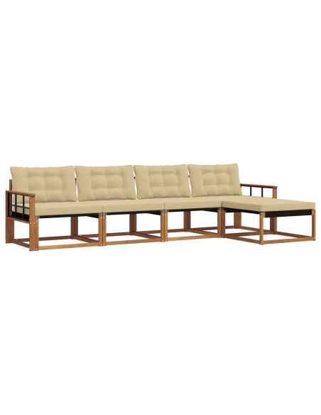 Set di divani con cuscino 5 pcs Naturale e Beige