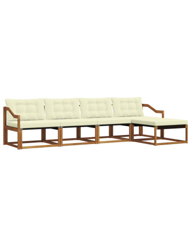 Set di divani con cuscino 5 pcs Naturale e Crema