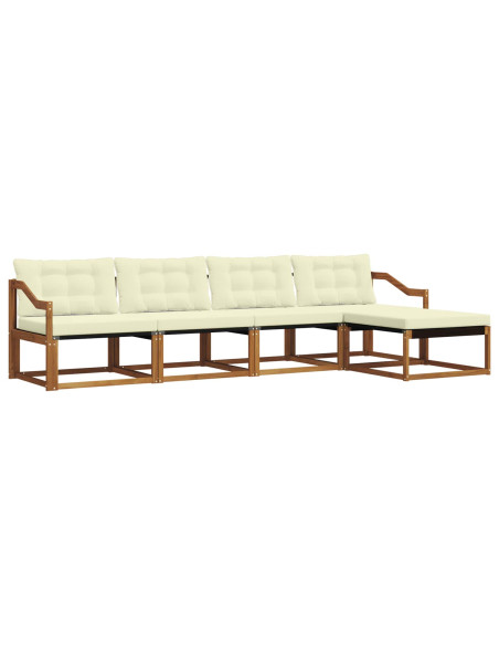 Set di divani con cuscino 5 pcs Naturale e Crema