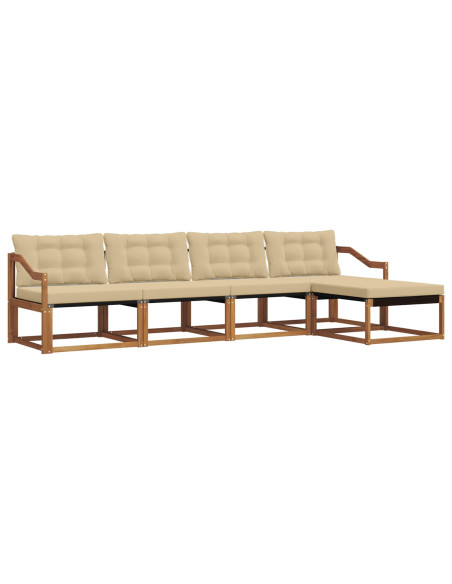 Set di divani con cuscino 5 pcs Naturale e Beige
