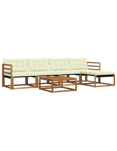 Set di divani con cuscino 6 pcs Naturale e Crema