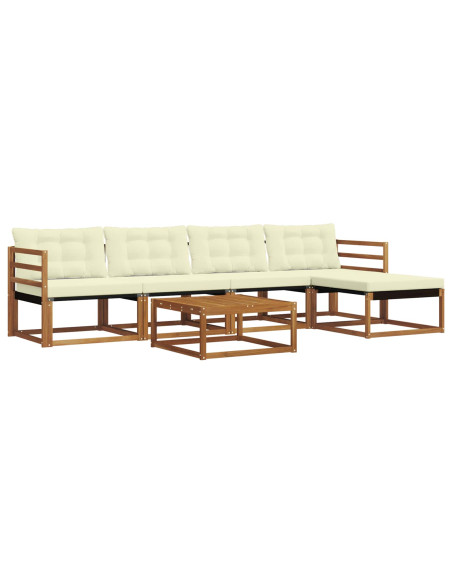 Set di divani con cuscino 6 pcs Naturale e Crema