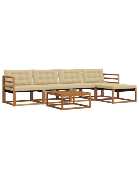 Set di divani con cuscino 6 pcs Naturale e Beige