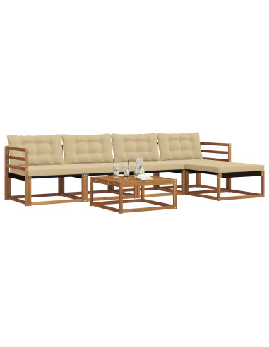 Set di divani con cuscino 6 pcs Naturale e Beige
